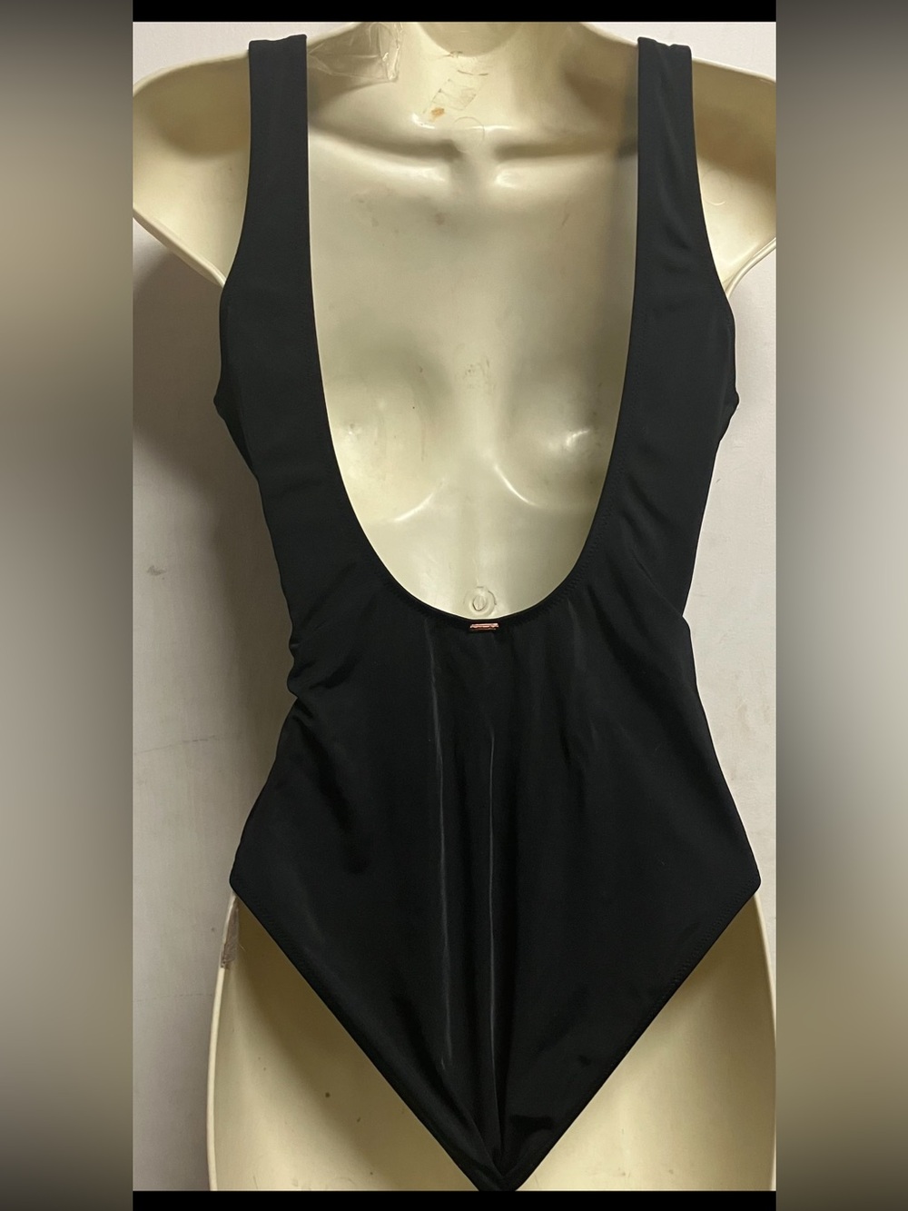 Victoria’s Secret PINK Black Scoop Neck Hi- Cut One-Piece Swimsuit L